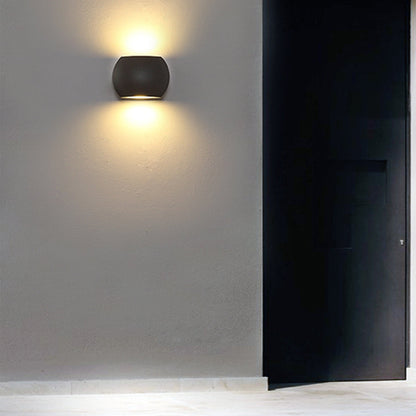 Black Grey IP65 Outdoor Metal Geometric Wall Light