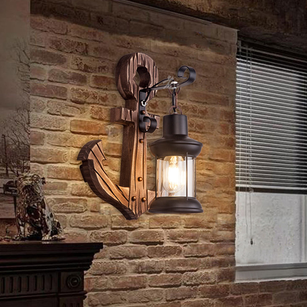 Wood And Metal Wall Sconce Heritage Lantern