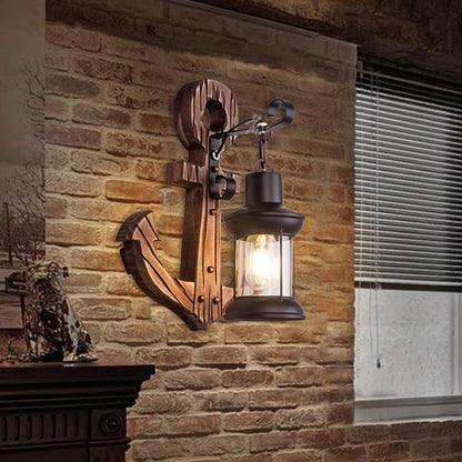 Wood And Metal Wall Sconce Heritage Lantern