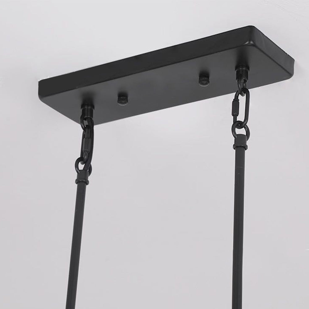 Retro Ambiance Wood And Metal Rectangular Pendant Light