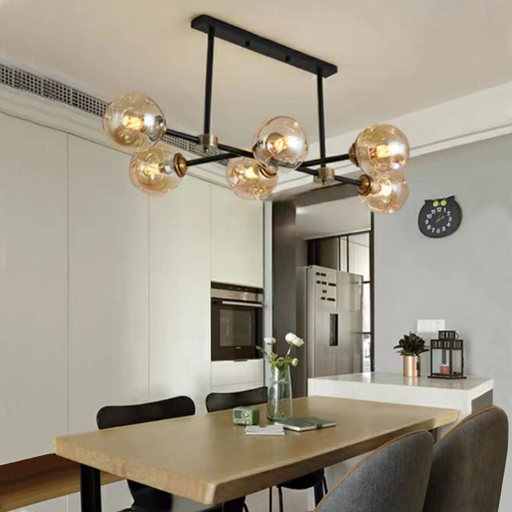 LED Amber Glass Bubble Pendant Light for Ambient Glow