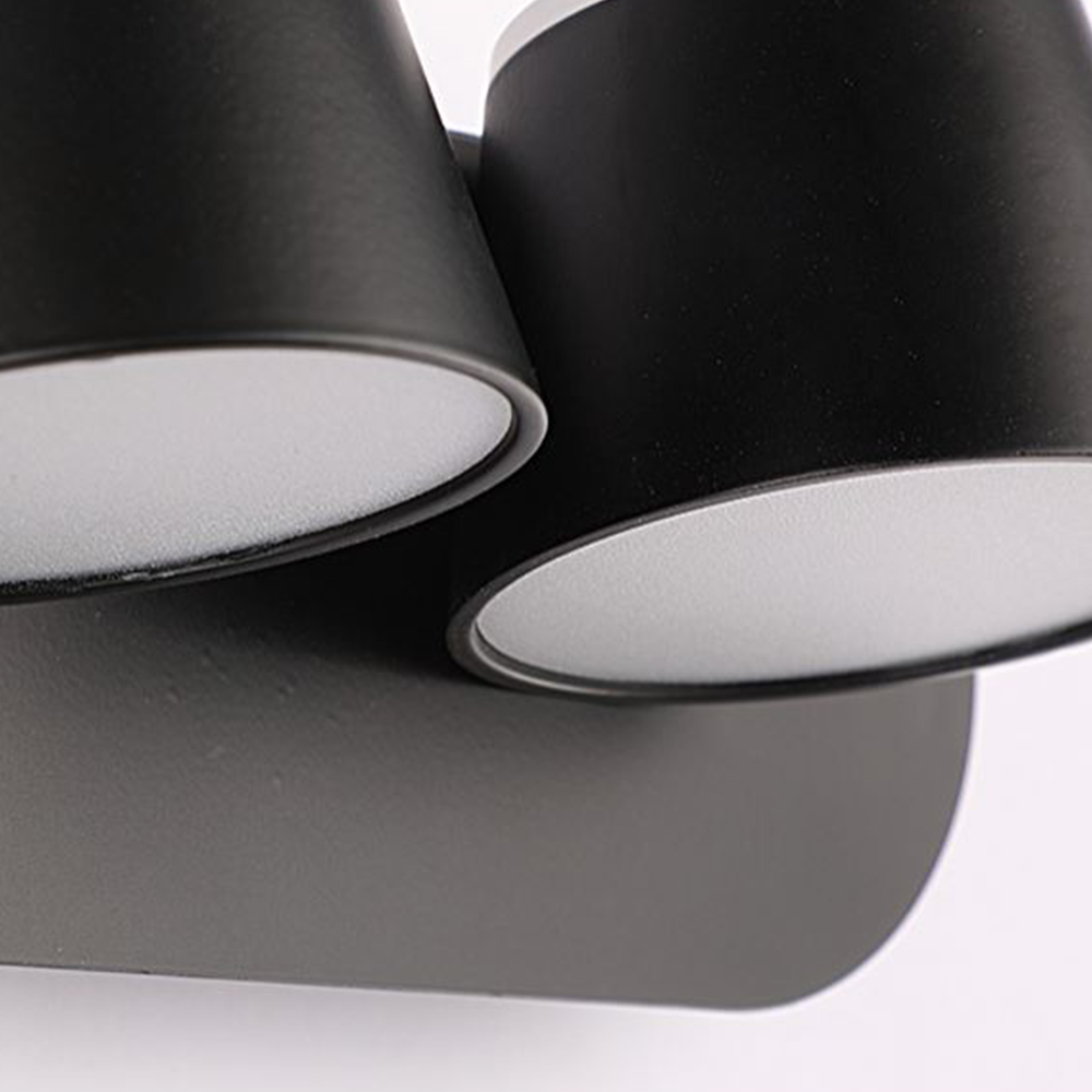 Black Matte Cylindrical Front Mirror Wall Light