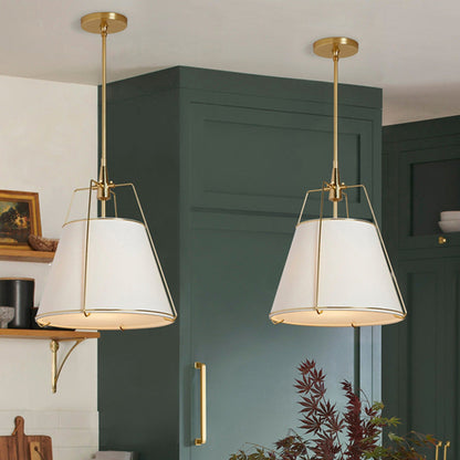 Soft Ambient Glow Conical Fabric Pendant Light