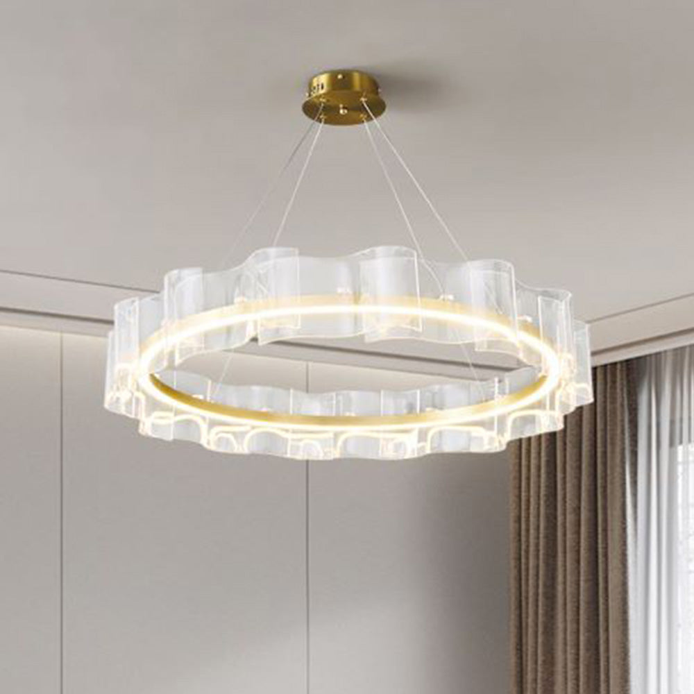Pendant Light Elegant Gold Ring For Living Rooms