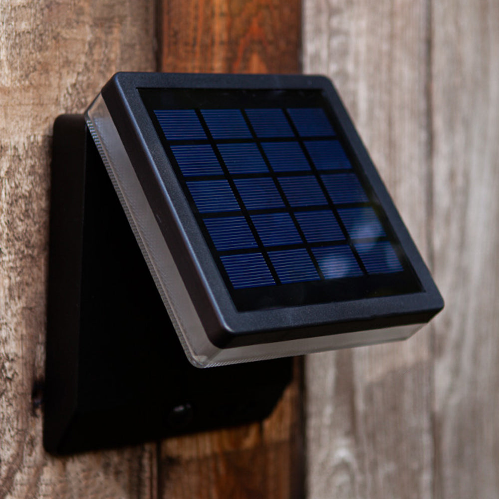 Outdoor Wall Light Minimalist Black Solar Right Angle Sensor IP65