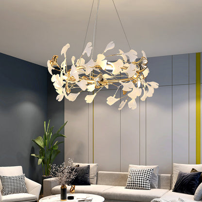 Pendant Light With Warm Illumination Ginkgo Leaf