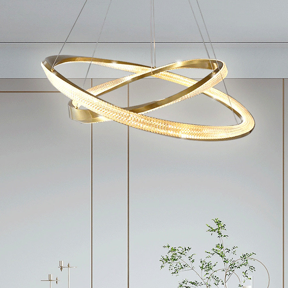 Pendant Light With Warm White Glow Half Ring