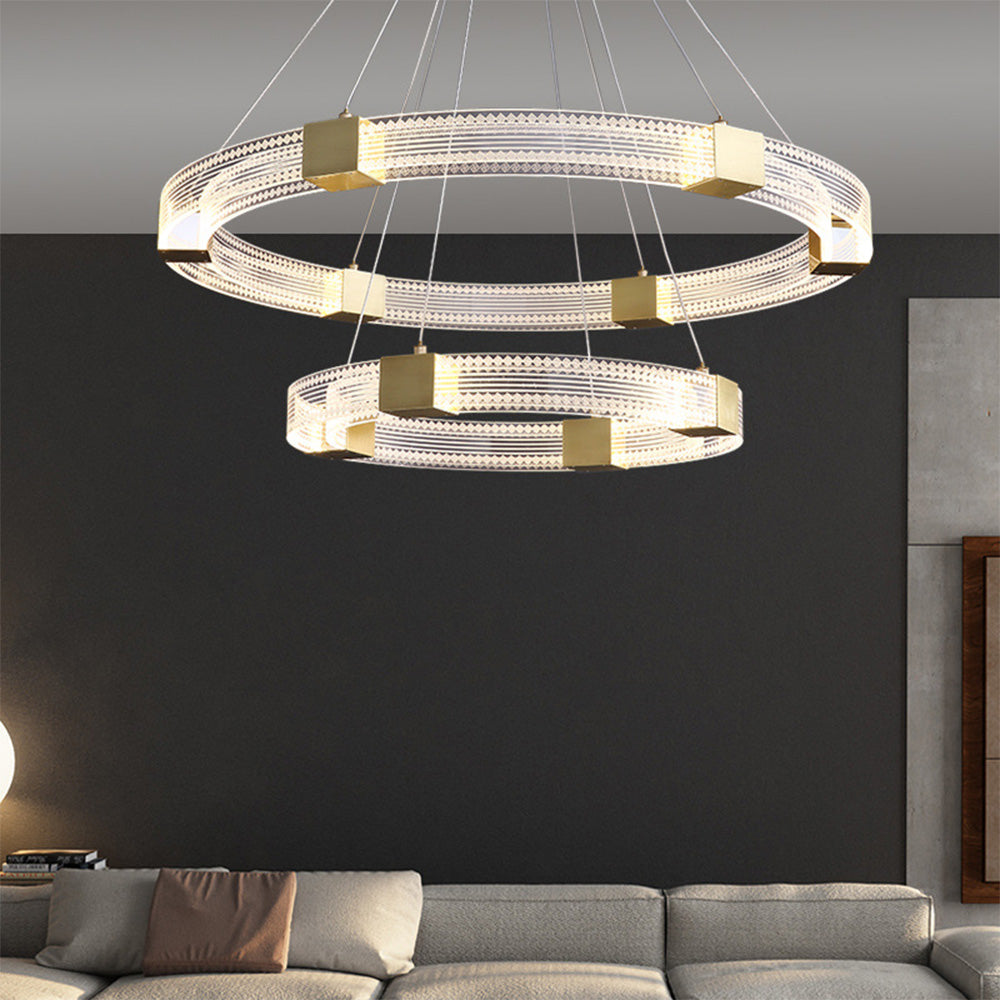 Pendant Light In Warm White Glow With Gold Metal