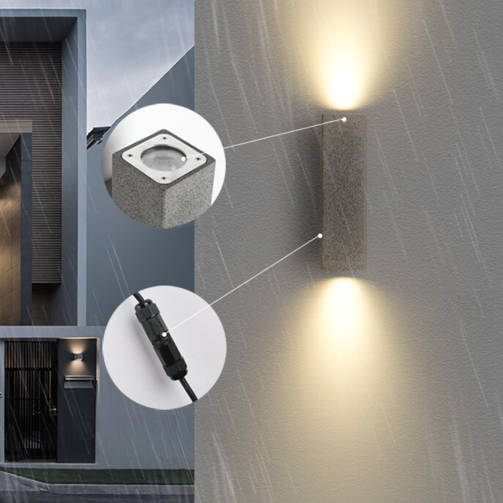 White Finish Minimalist Square Outdoor Wall Light Cement