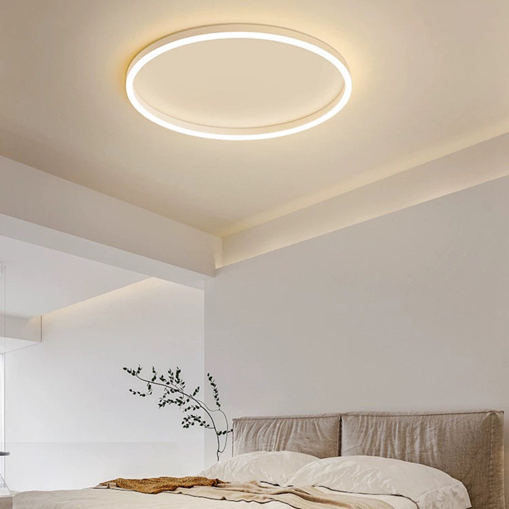 Black Gold Or White Sleek Circular Flush Mount Ceiling Light