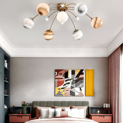 Modern Flush Mount Ceiling Light For Living Room Luma Orbit