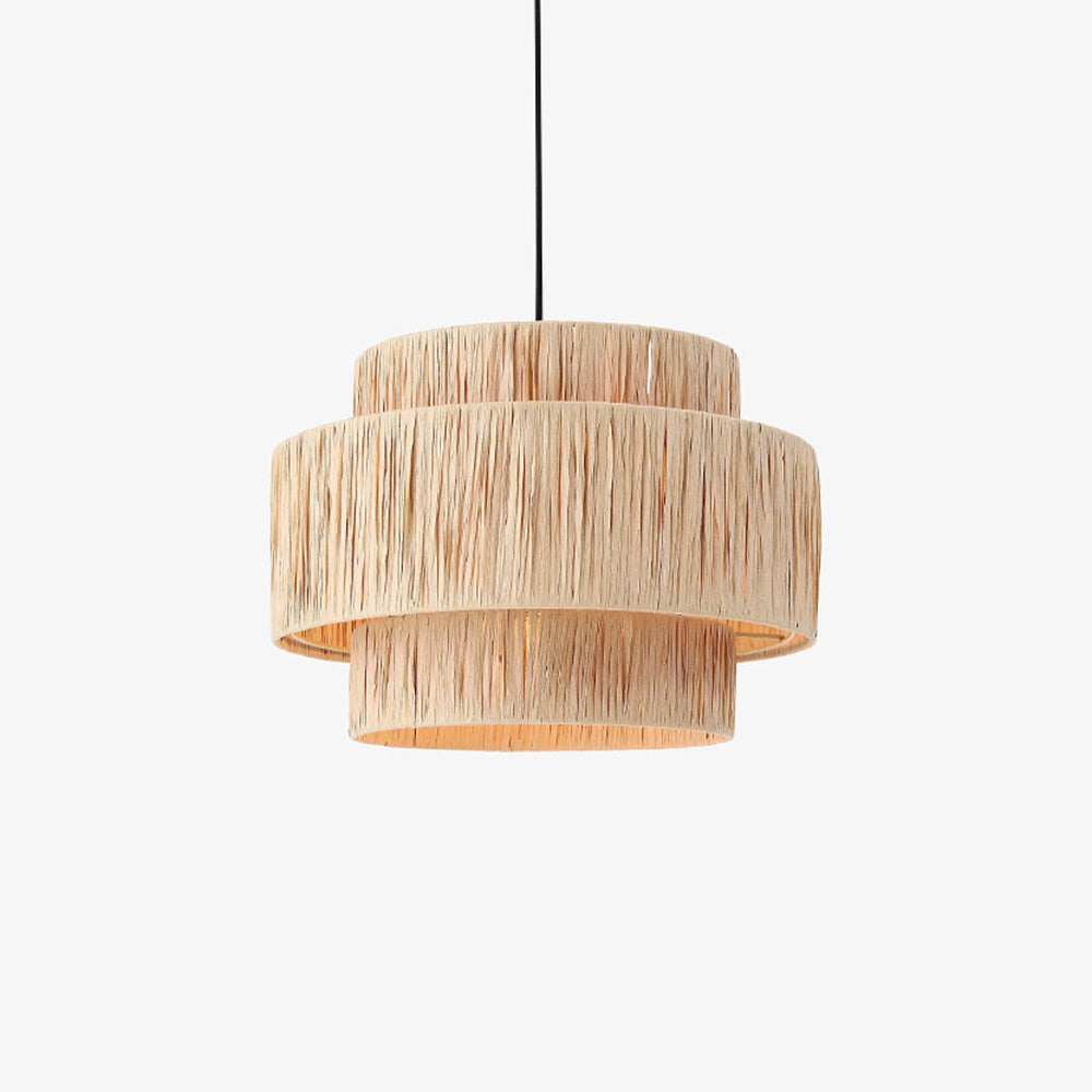 Cozy Ambiance Rustic Rattan Boho Pendant Light