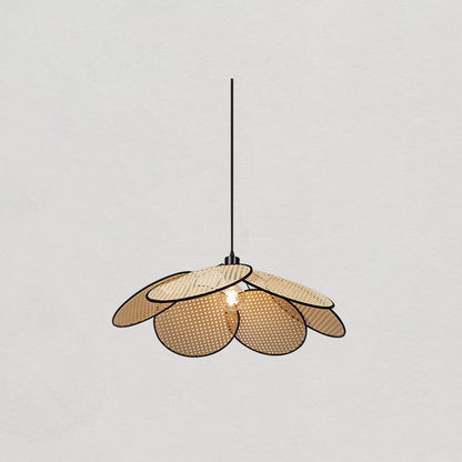 Natural Durable Pendant Light With Rattan Willow Weave