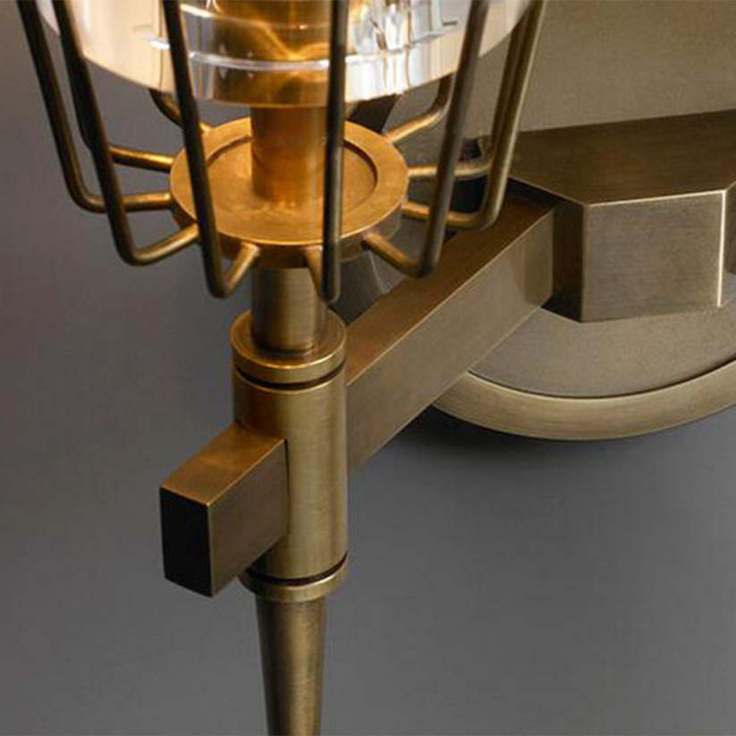 Gold Finish Vintage Glass Wall Lantern Light