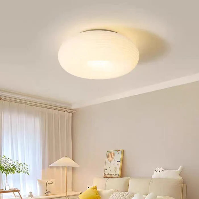 Modern White Flush Mount Ceiling Light With Acrylic Lampshade