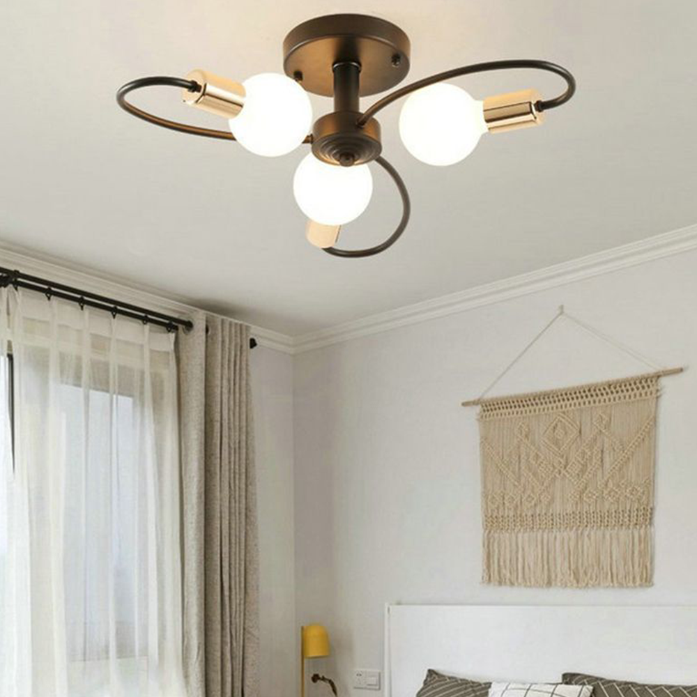 Metal Black Gold Glass Bubbles Flush Mount Ceiling Light Aurelia