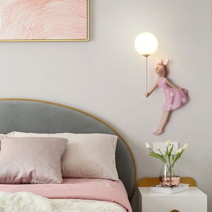 Balloon Wall Lamp For Kids Room In Blush Pink