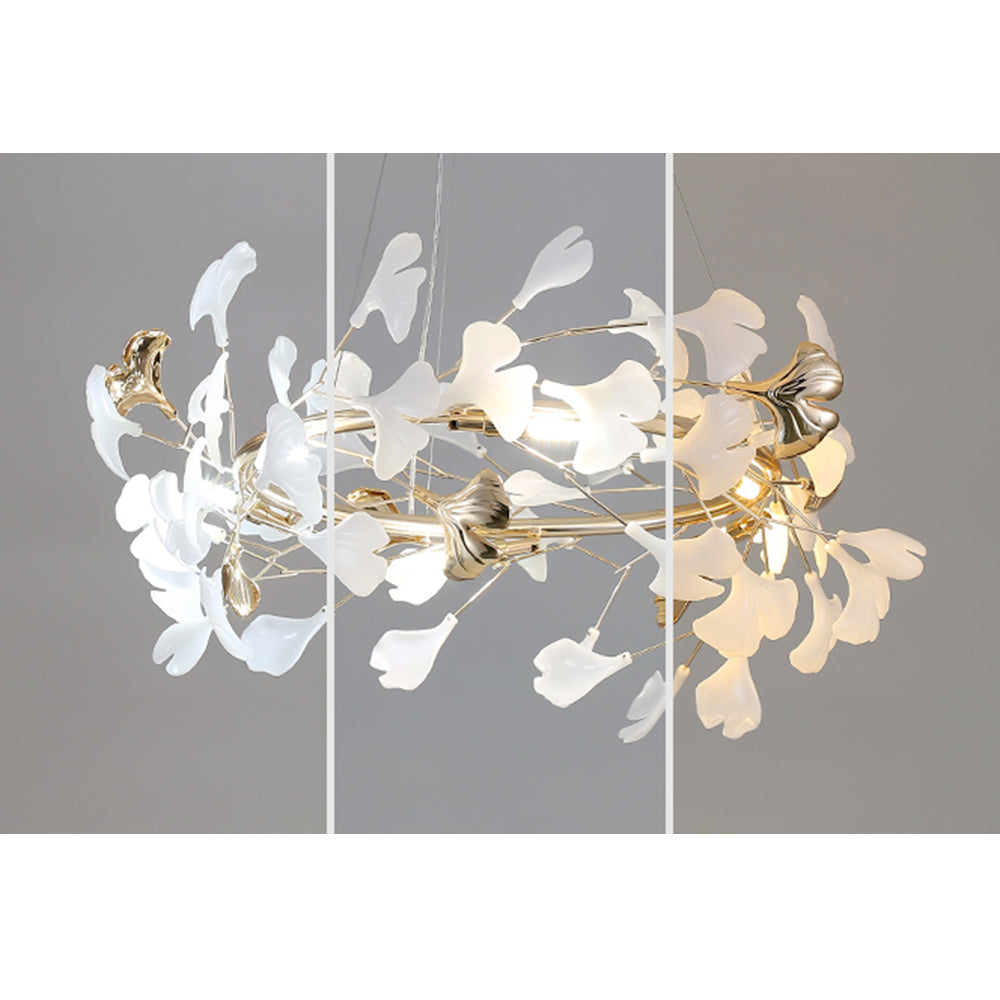 Pendant Light With Warm Illumination Ginkgo Leaf