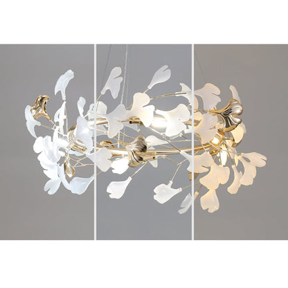 Pendant Light With Warm Illumination Ginkgo Leaf