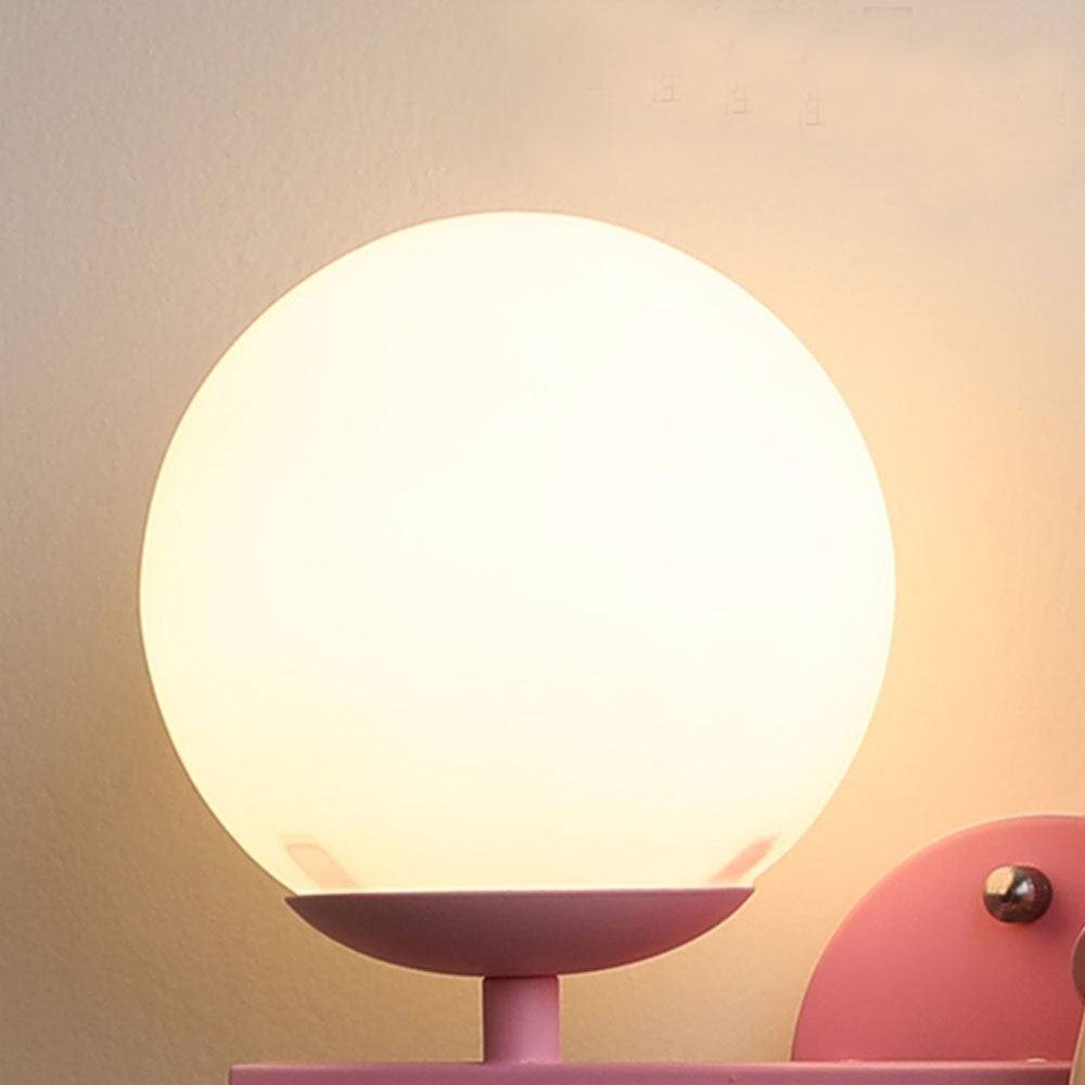White and Pink Aria Glass and Metal Wall Light