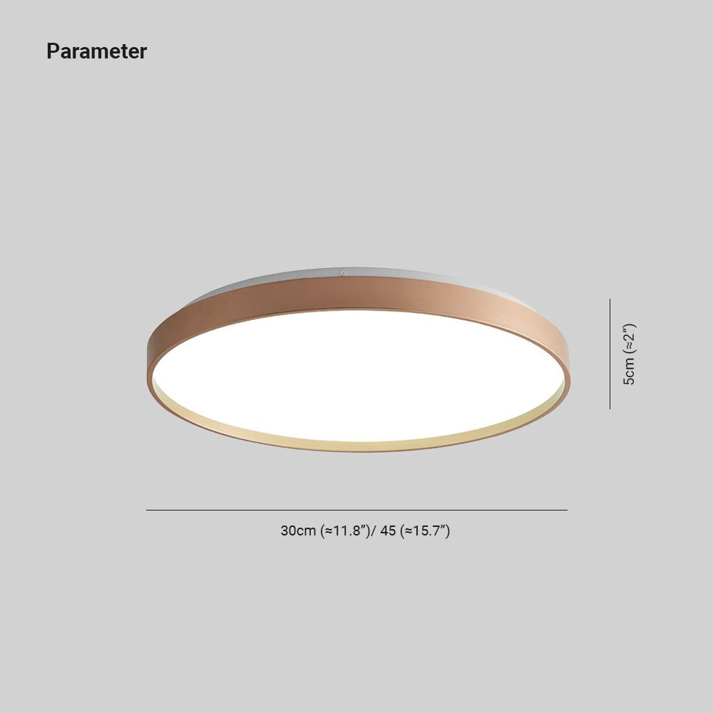 White Grey Gold Finish Dimmable Round Metal Flush Mount Ceiling Light