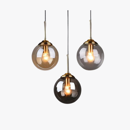 Smoke Amber Elegant Ambience Art Glass Bubble Pendant Light