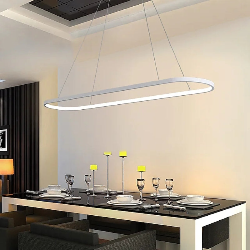Minimalist Oval Pendant Light Featuring Warm Glow