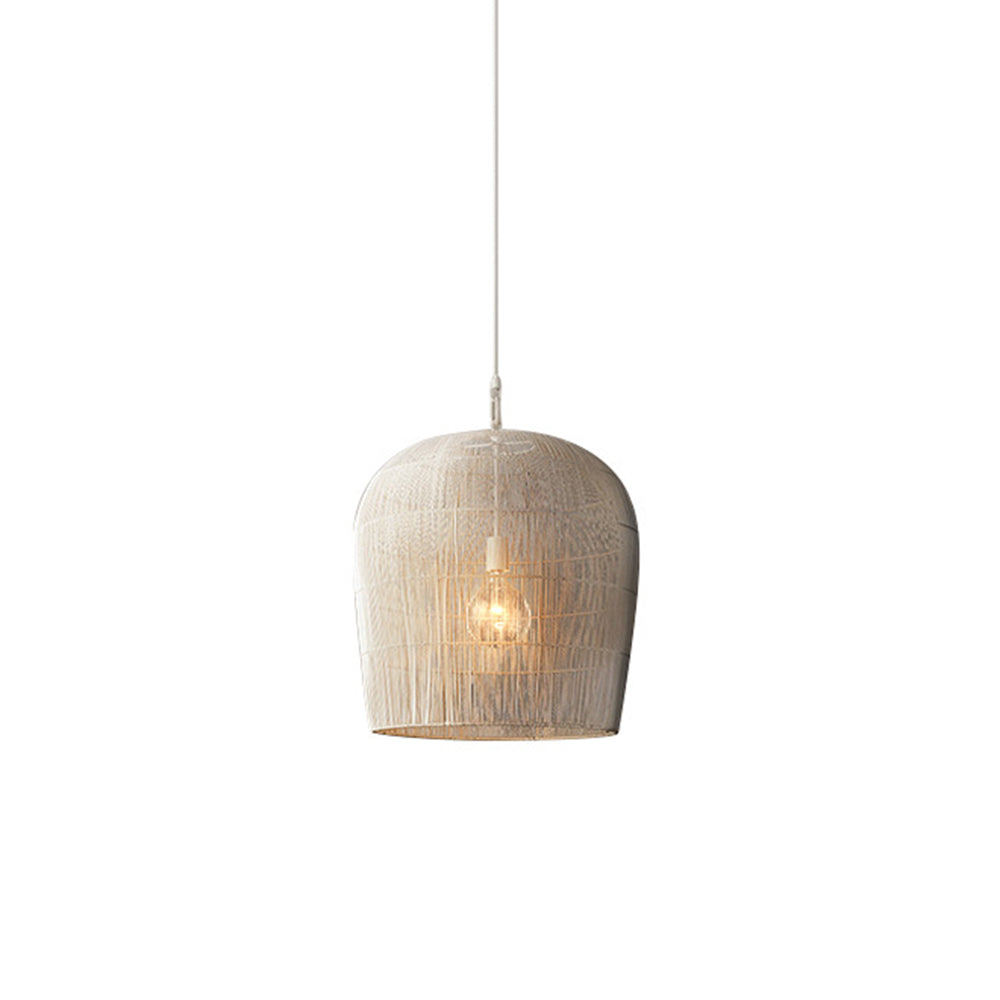 Warm Glow Rattan Bird Cage Pendant Light