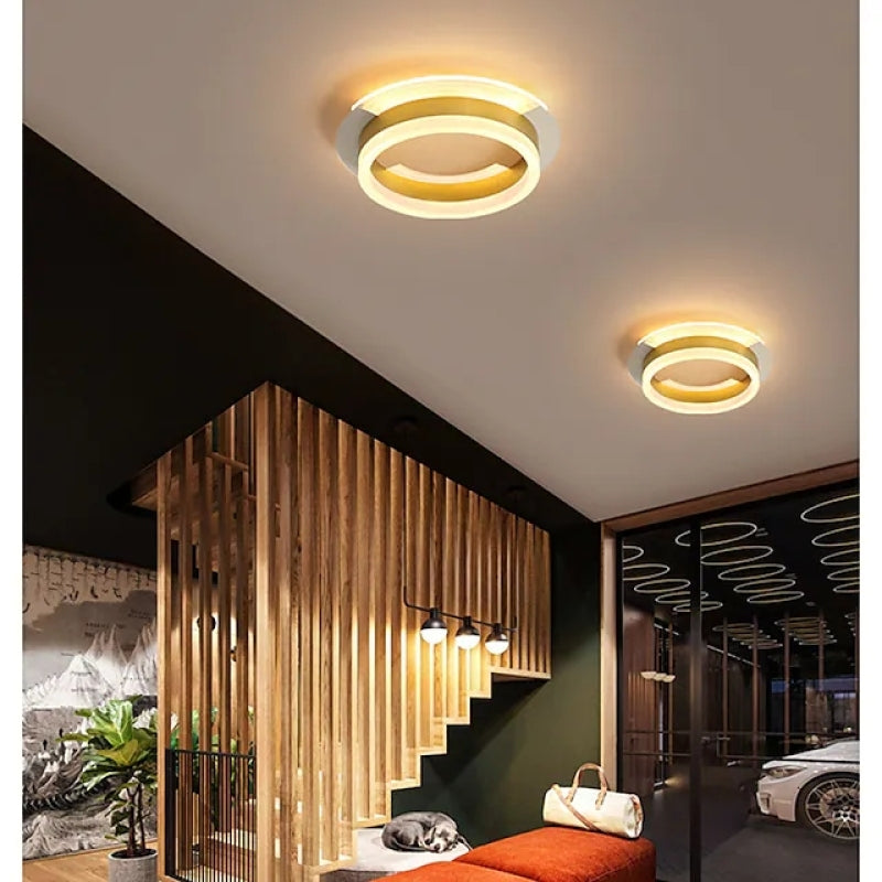 Gold LED Ceiling Light Flush Mount For Bedroom And Living Room By Arisha