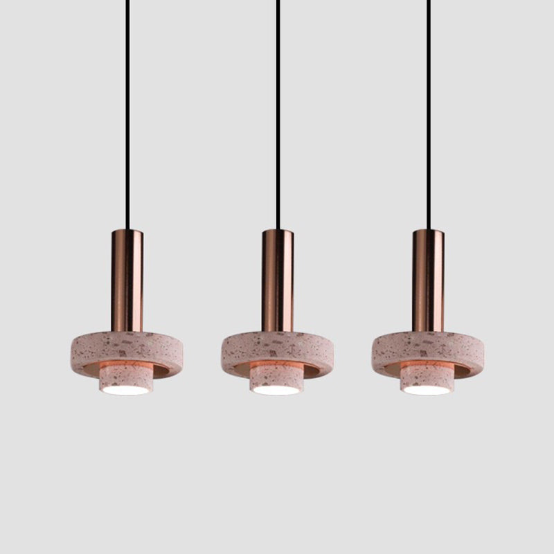 Art Deco Pendant Light With Terrazzo Accents And Colorful LED