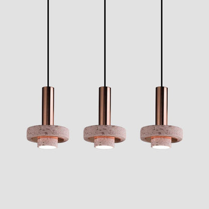 Art Deco Pendant Light With Terrazzo Accents And Colorful LED