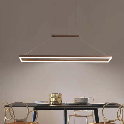 Ambient Glow Rectangular Gold Coffee Pendant Light
