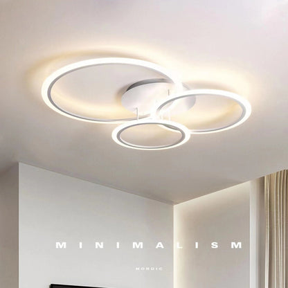 Black And White LED Ceiling Light Overlapping Circle