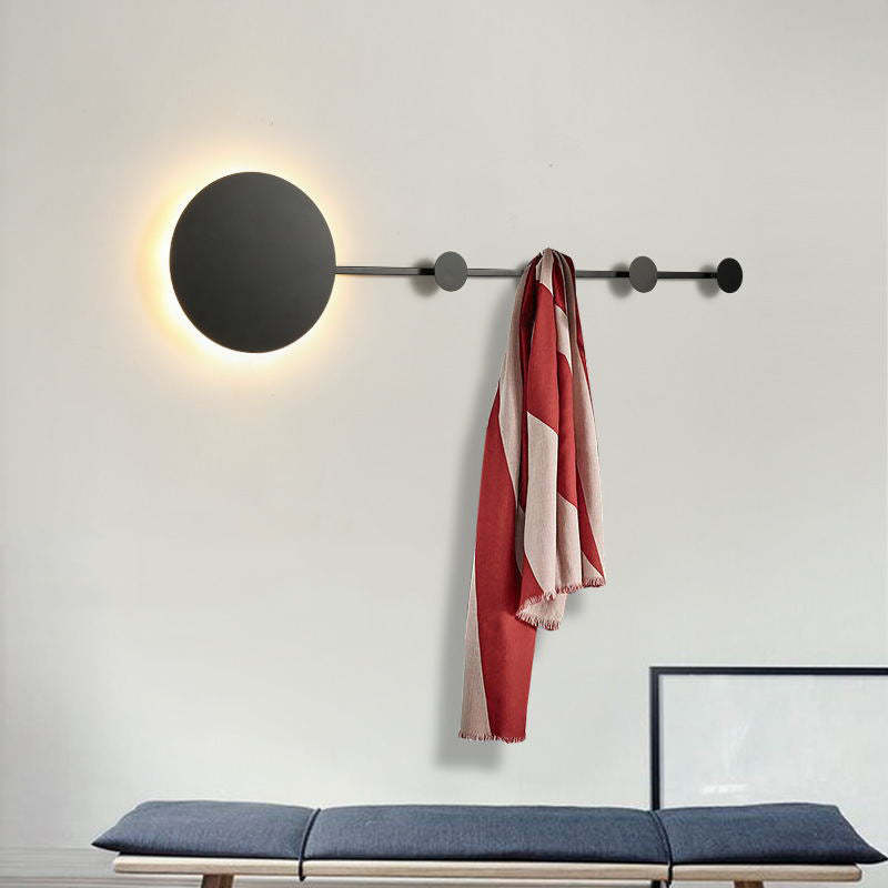Integrated Coat Rack With Contemporary LED Porch Wall Lamp