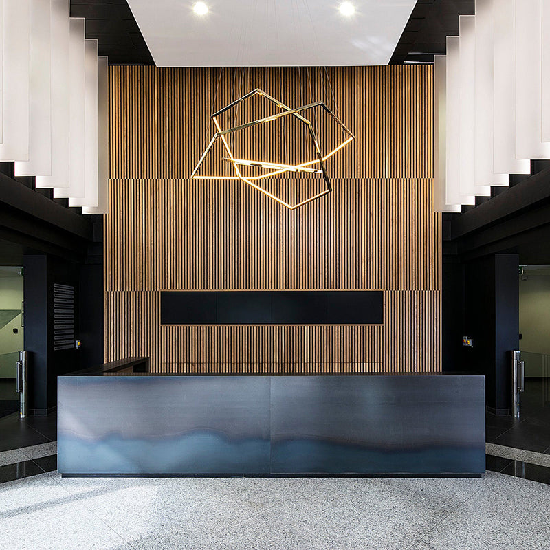 Gold Finish Geometric Metal Pendant Light