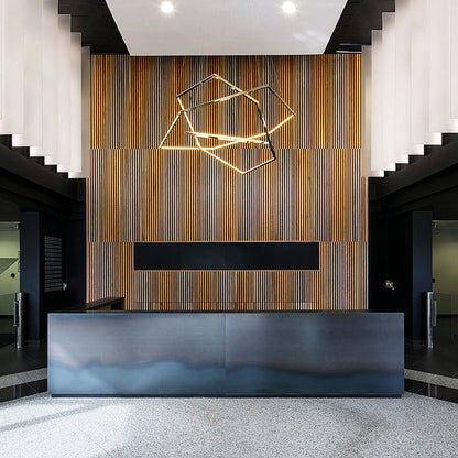 Gold Finish Geometric Metal Pendant Light