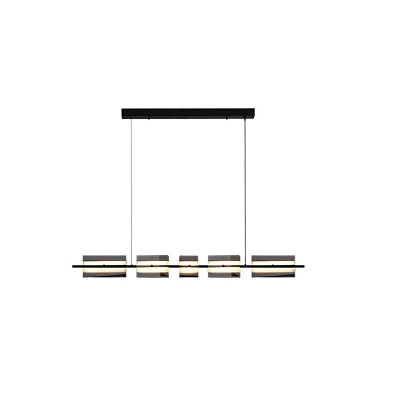 Copper Glass Linear Nordic Pendant Light For Dining