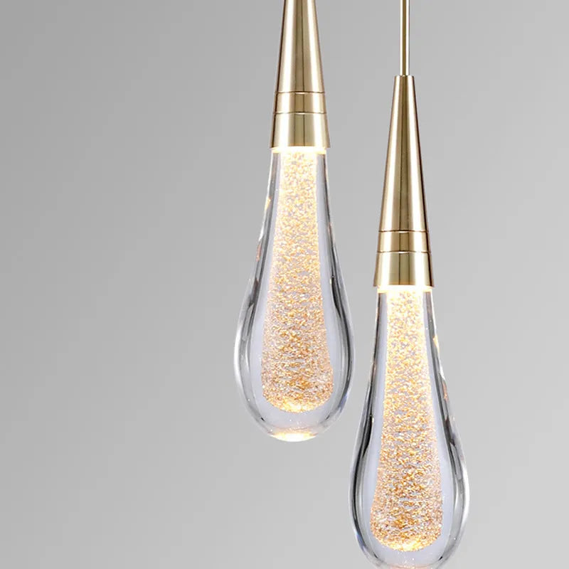 Ambient Glow Gold Crystal Pendant Light
