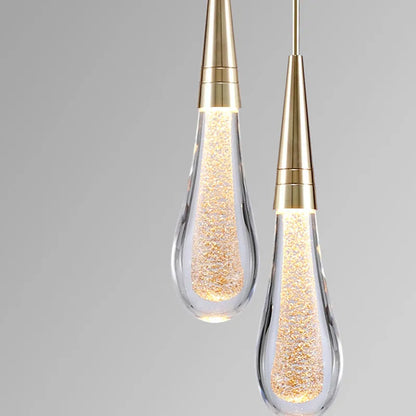 Ambient Glow Gold Crystal Pendant Light