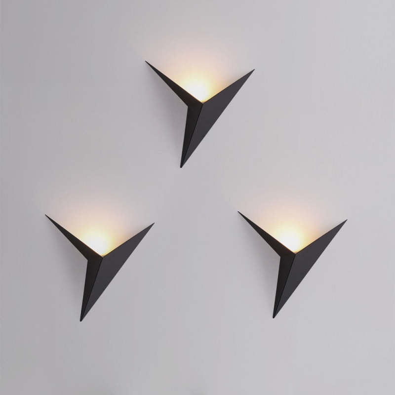 Modern Lighting For Bedroom Triangular Metal LED Wall Lamp