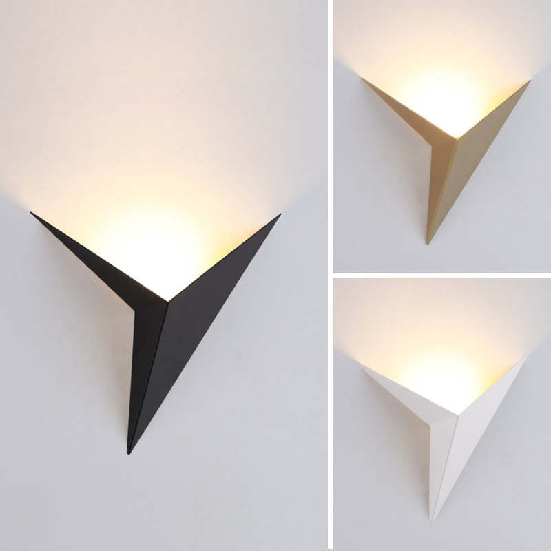 Modern Lighting For Bedroom Triangular Metal LED Wall Lamp
