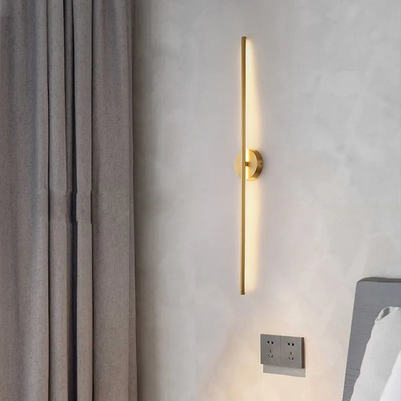 Linear Gold Indoor Finish Wall Metal Frame Light Dimmable With