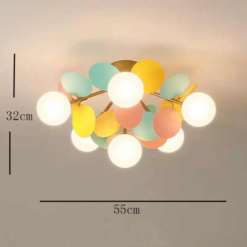 Colourful Contemporary Ceiling Light Acrylic Bubble Cluster