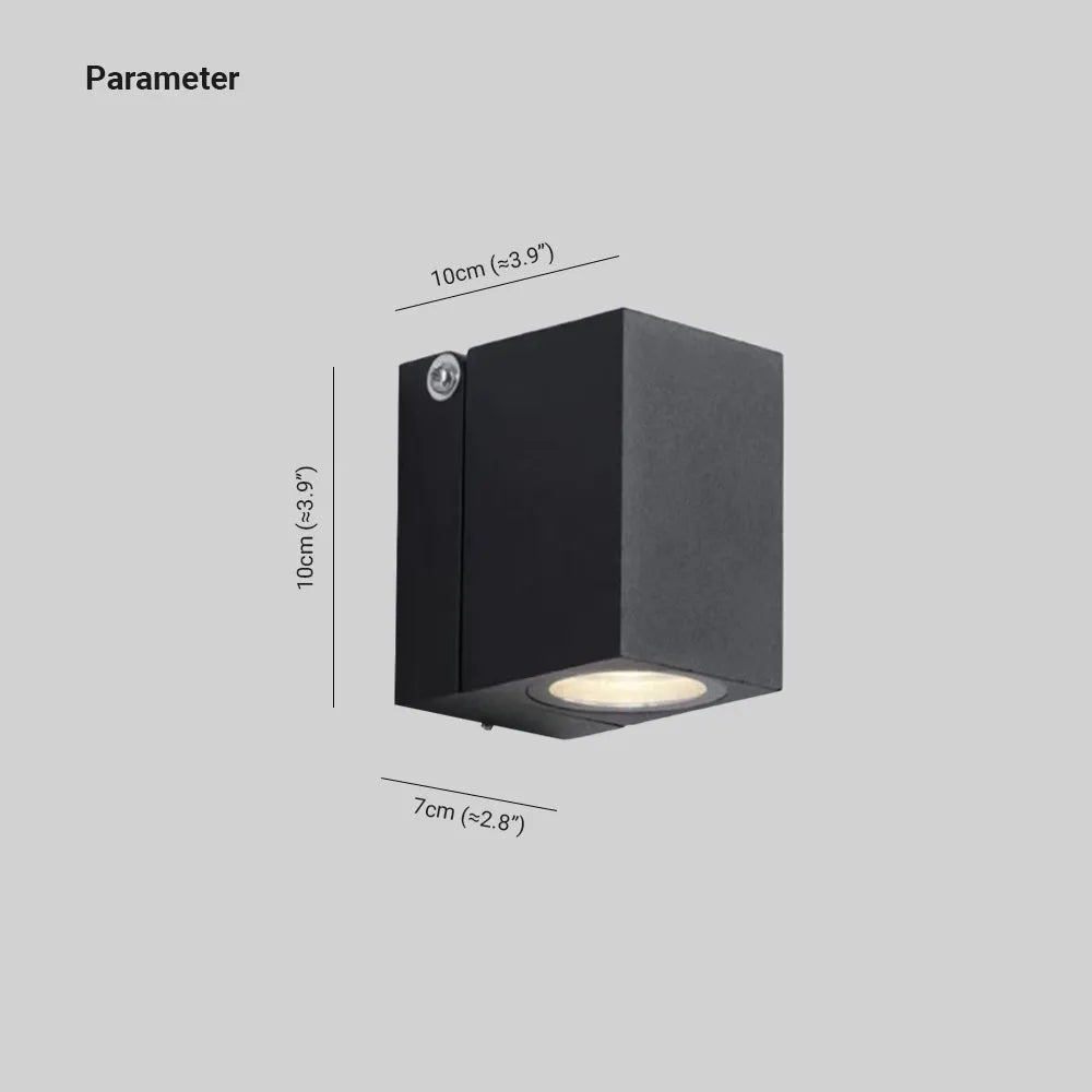 Black Rotating Outdoor Metal Wall Spotlight