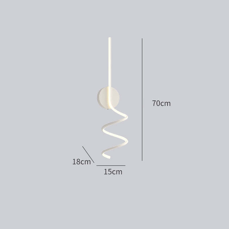 Matte Black And White Spiral LED Art Wall Light