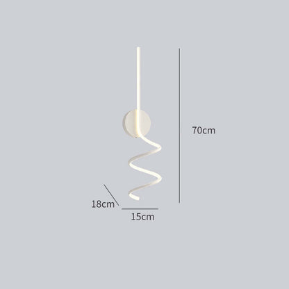 Matte Black And White Spiral LED Art Wall Light