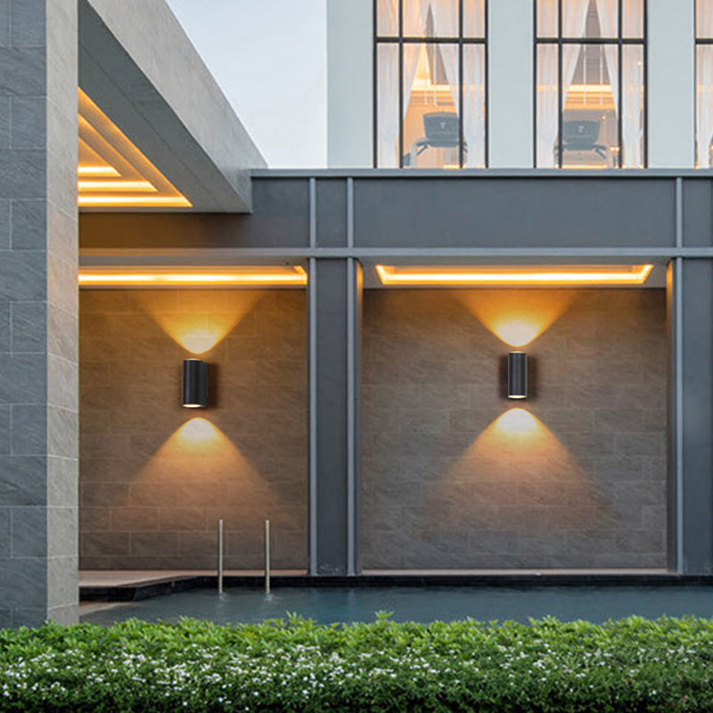 Outdoor Wall Light With LED Minimalist Black Metal Square