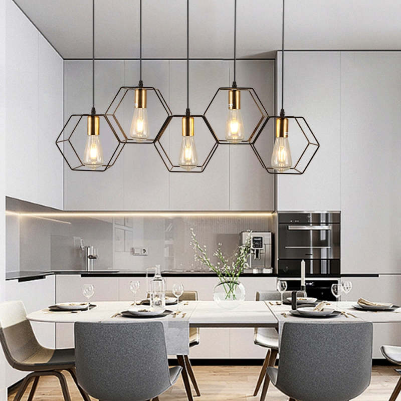 Rustic Geometric Black Finish Pendant Light For Ambient Glow