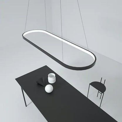 Minimalist Oval Pendant Light Featuring Warm Glow