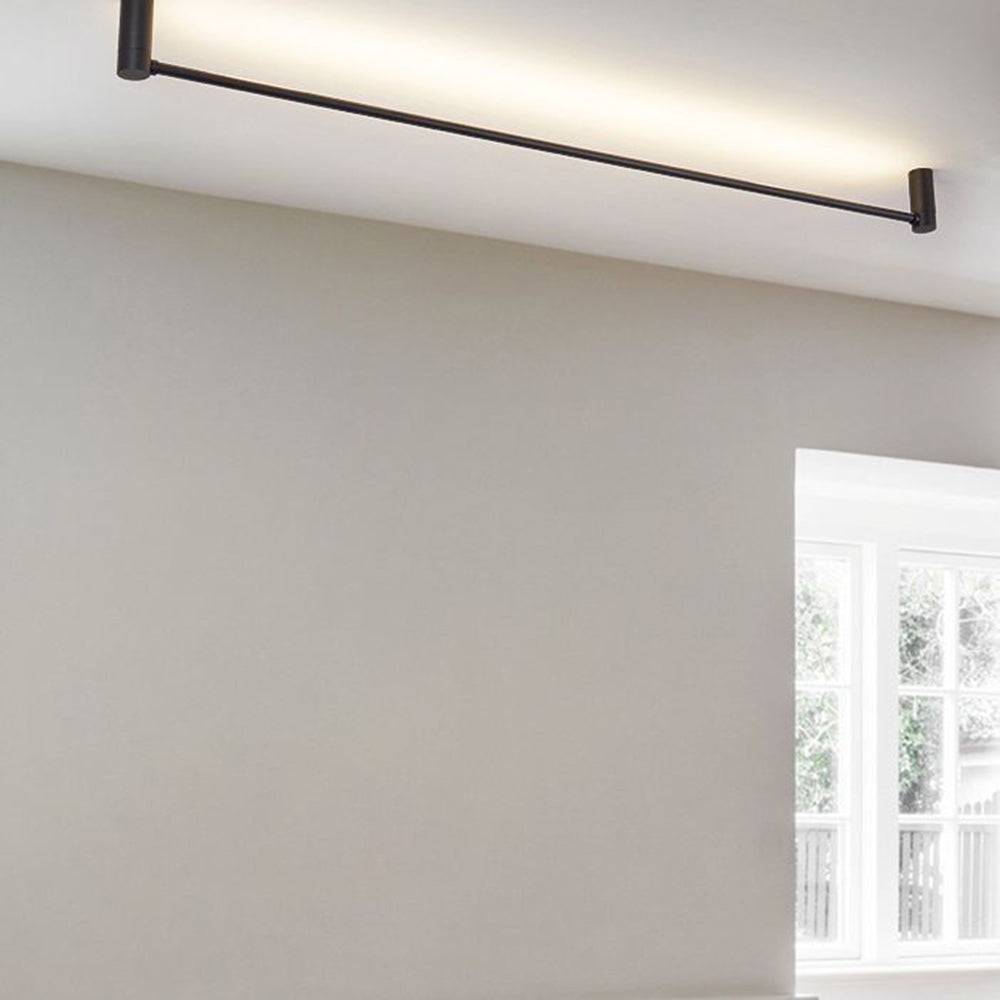 Black Linear Lumenline Flush Mount Light for Hallway Ceiling
